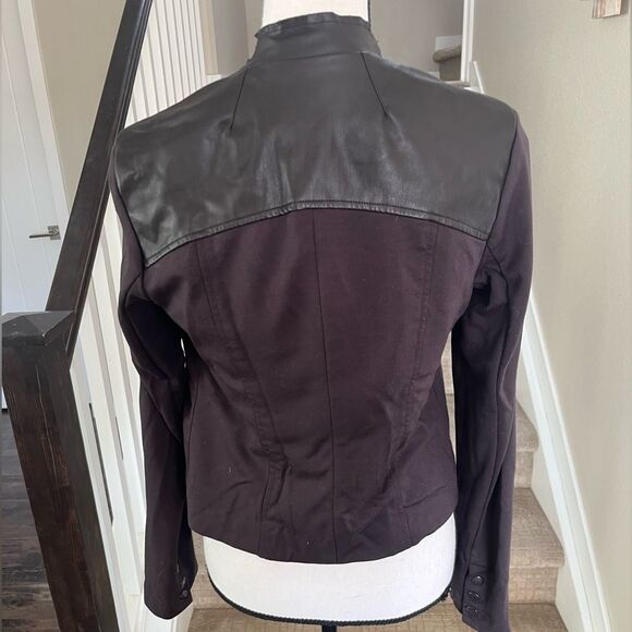 Kut from the Kloth Faux Leather Drape Jacket Size Small - Picture 3 of 7